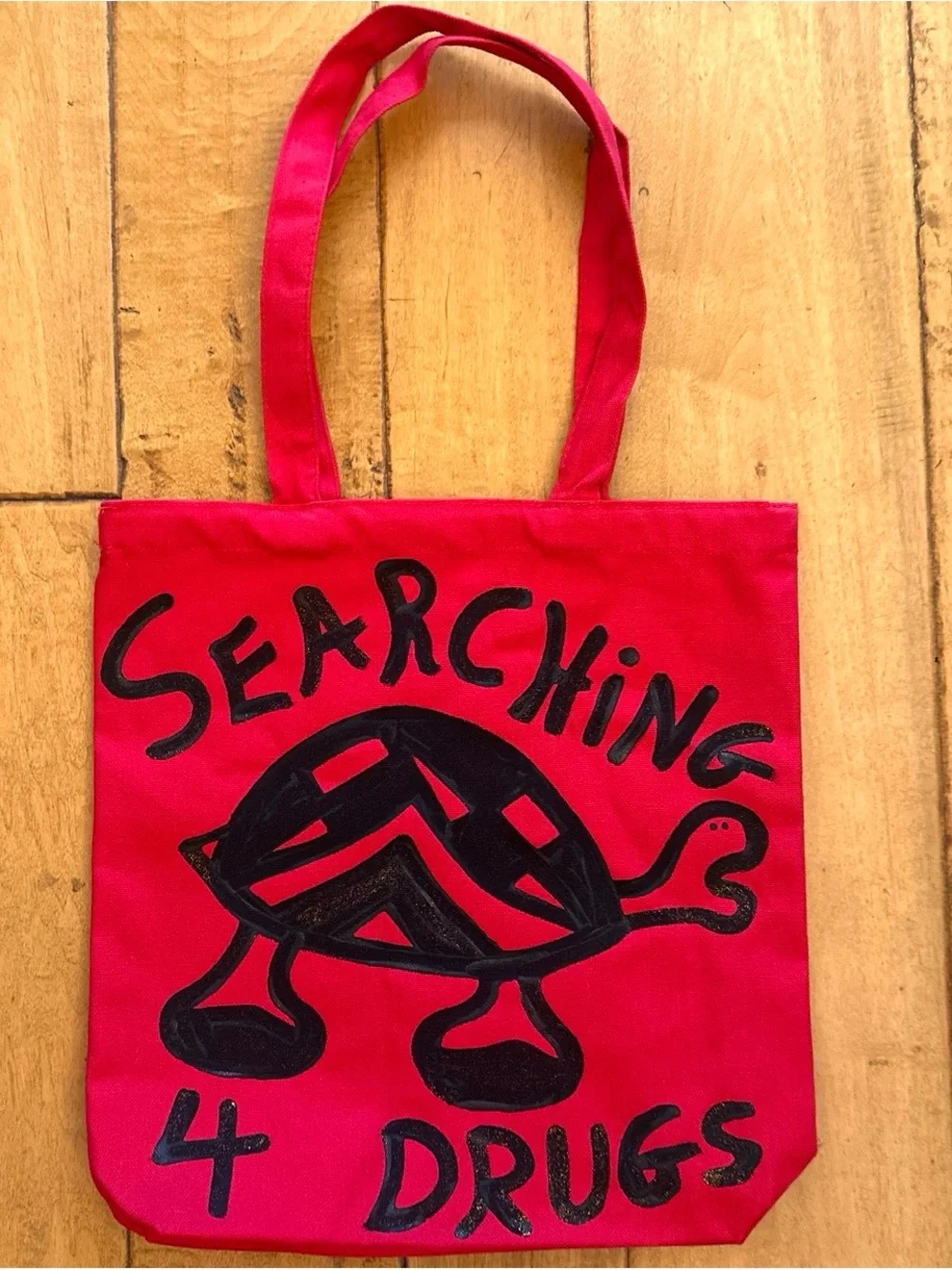 Billabong Red Canvas Tote with Black Graphic